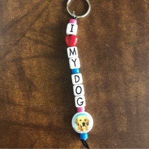 host pick I love my dog golden retriever key chain❤️